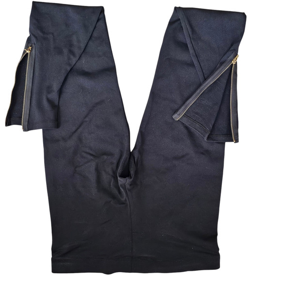 David Lerner black ankle zip leggings Pants Size Medium fit like Small - Picture 1 of 6